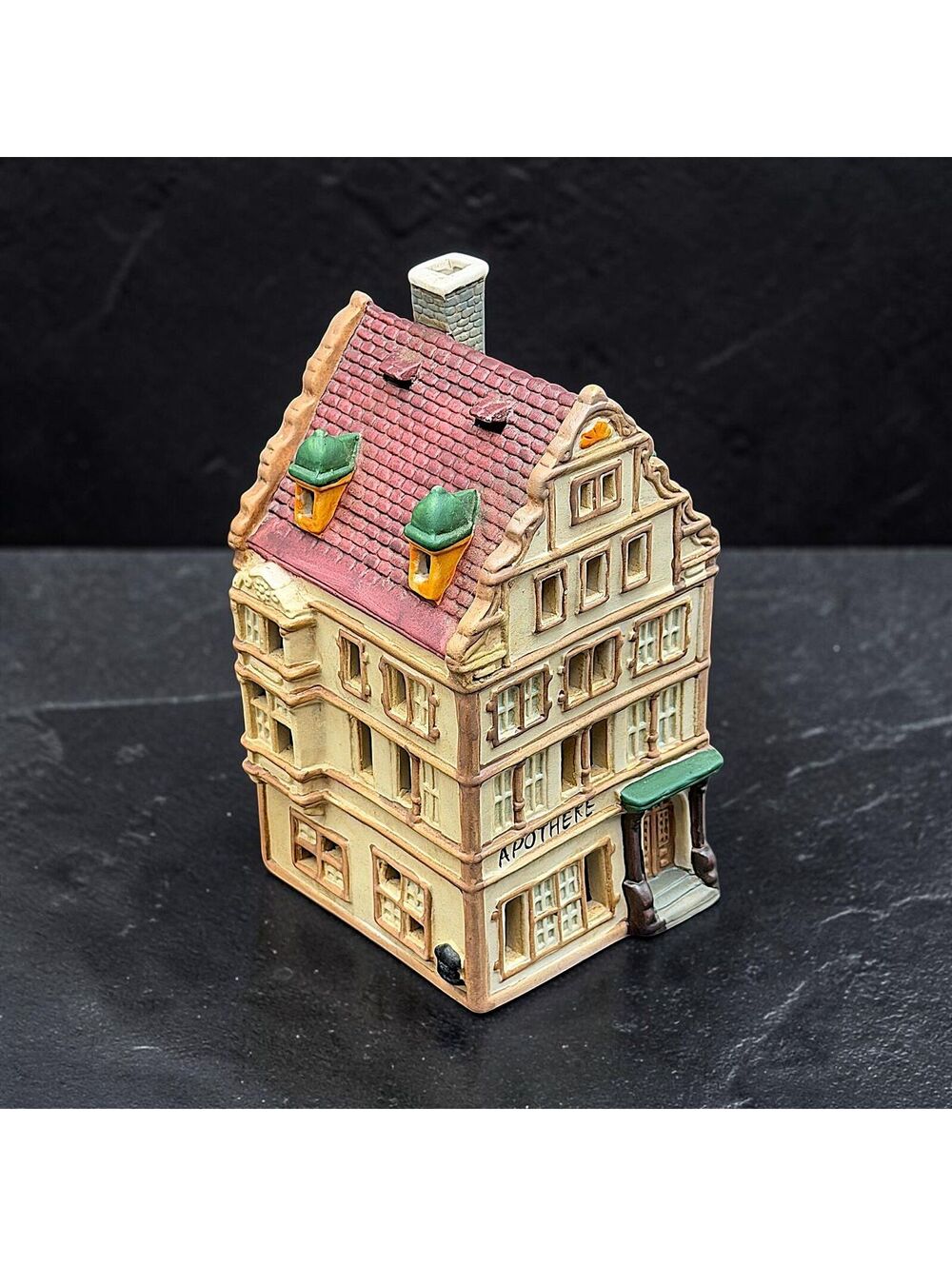Vintage G Wurm Apotheke Rothenburg Porcelain Light House Village 7.5in